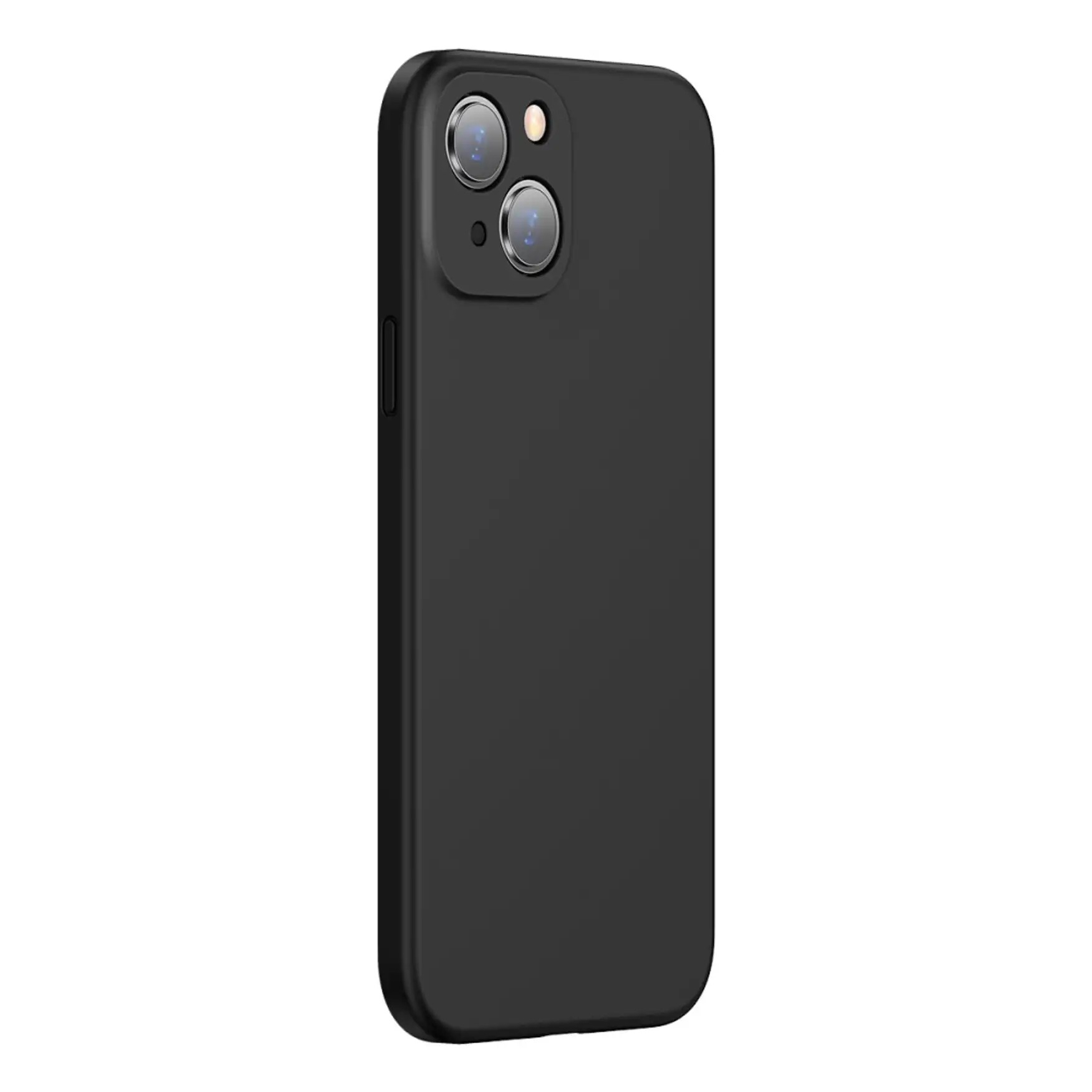iPhone 13 Gummi Case Hülle mit Kameraschutz - Schwarz