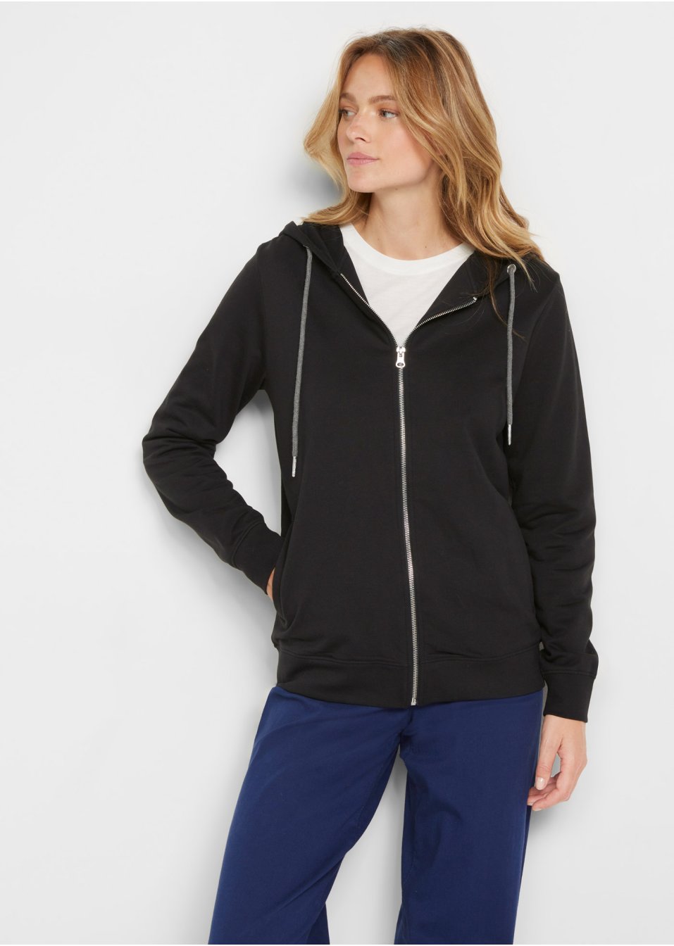 Gilet sweat à capuche avec poches latérales
