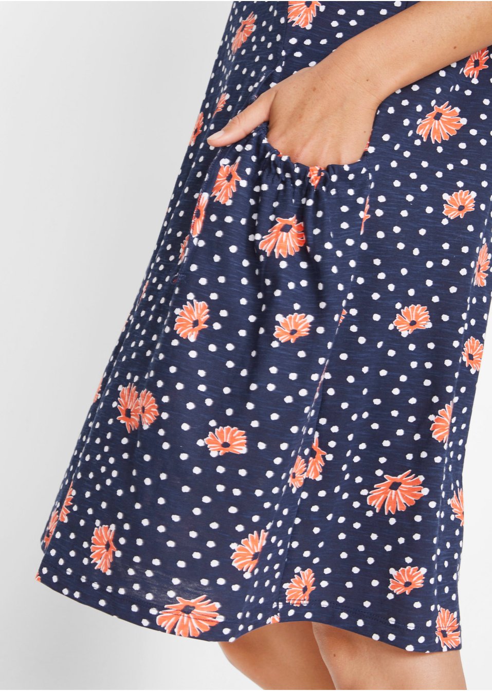 Robe en jersey coton avec poches, trapèze