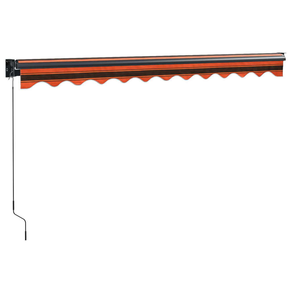 Auvent rétractable orange et marron 3x2,5 m tissu et aluminium