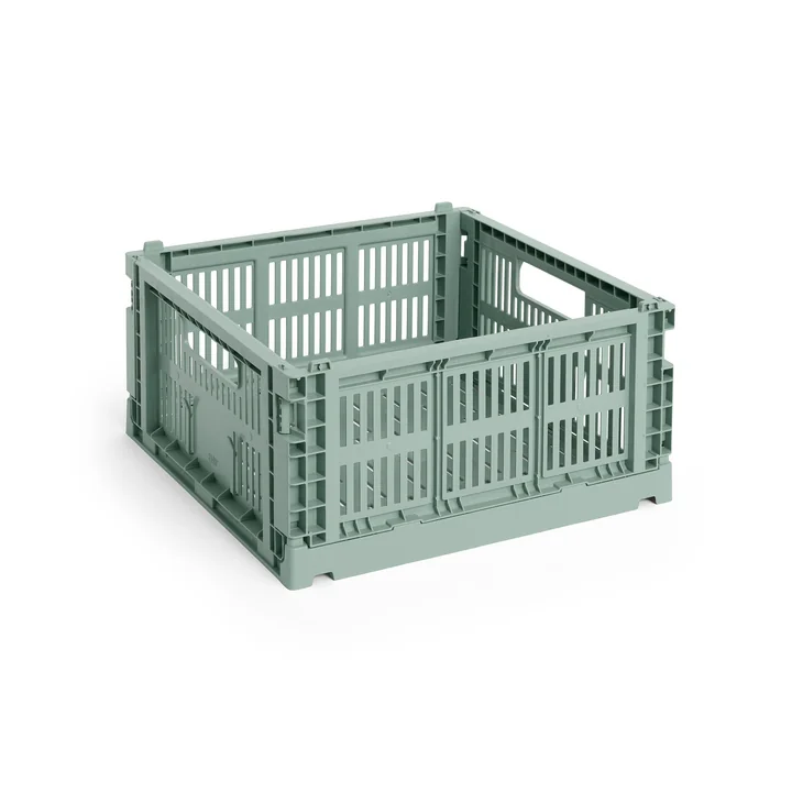 HAY - Colour Crate Korb Square M, 29,5 x 29,5 cm, salbeigrün, recycled
