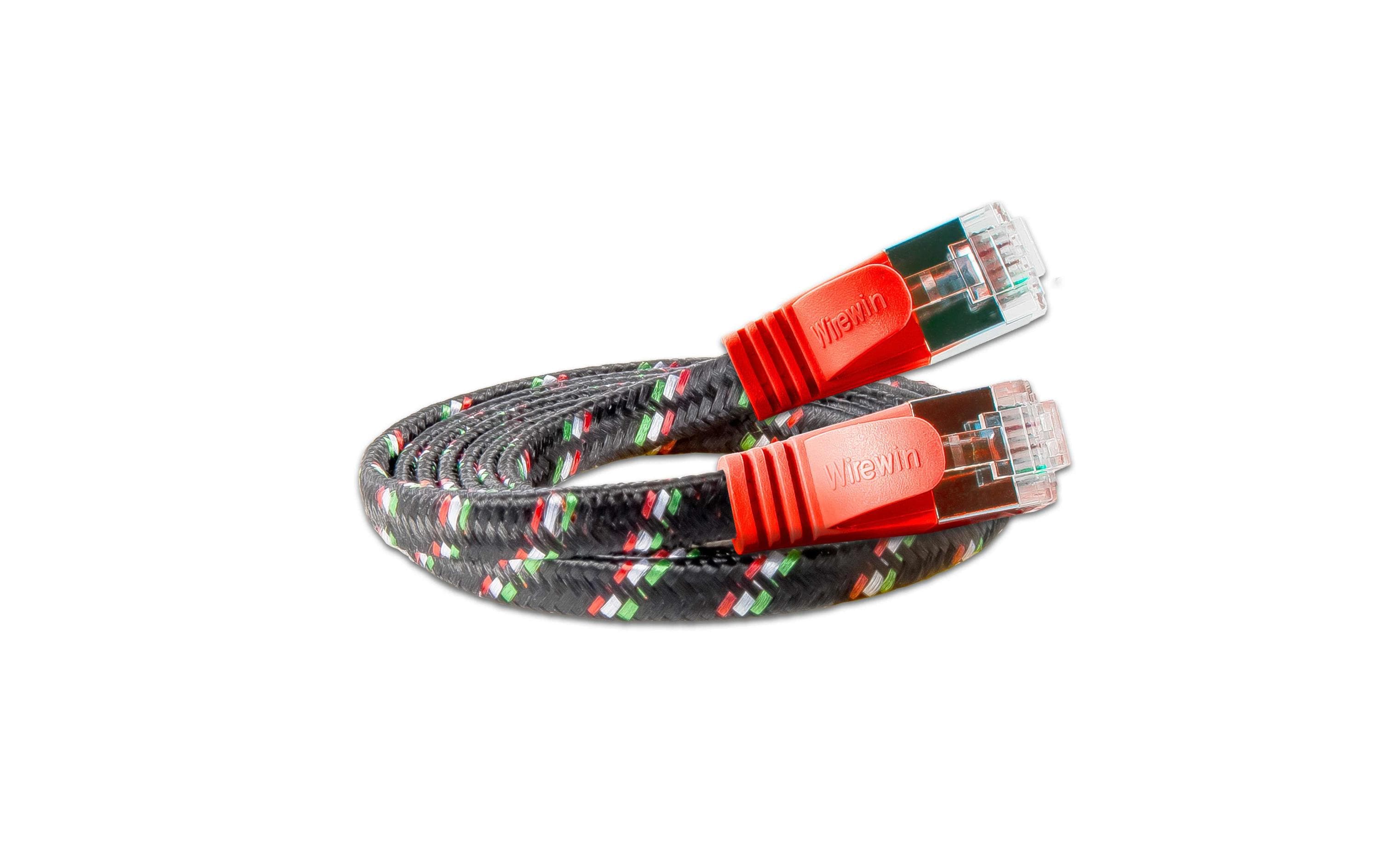 Slimpatchkabel RJ-45 - RJ-45, Cat 6, STP, 2 m, RotRobustes, geschirmtes Twisted-Pair-Kabel (STP) mit Klinkenschutz
