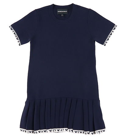Emporio Armani Kleid - Strick - Navy m. Weiß