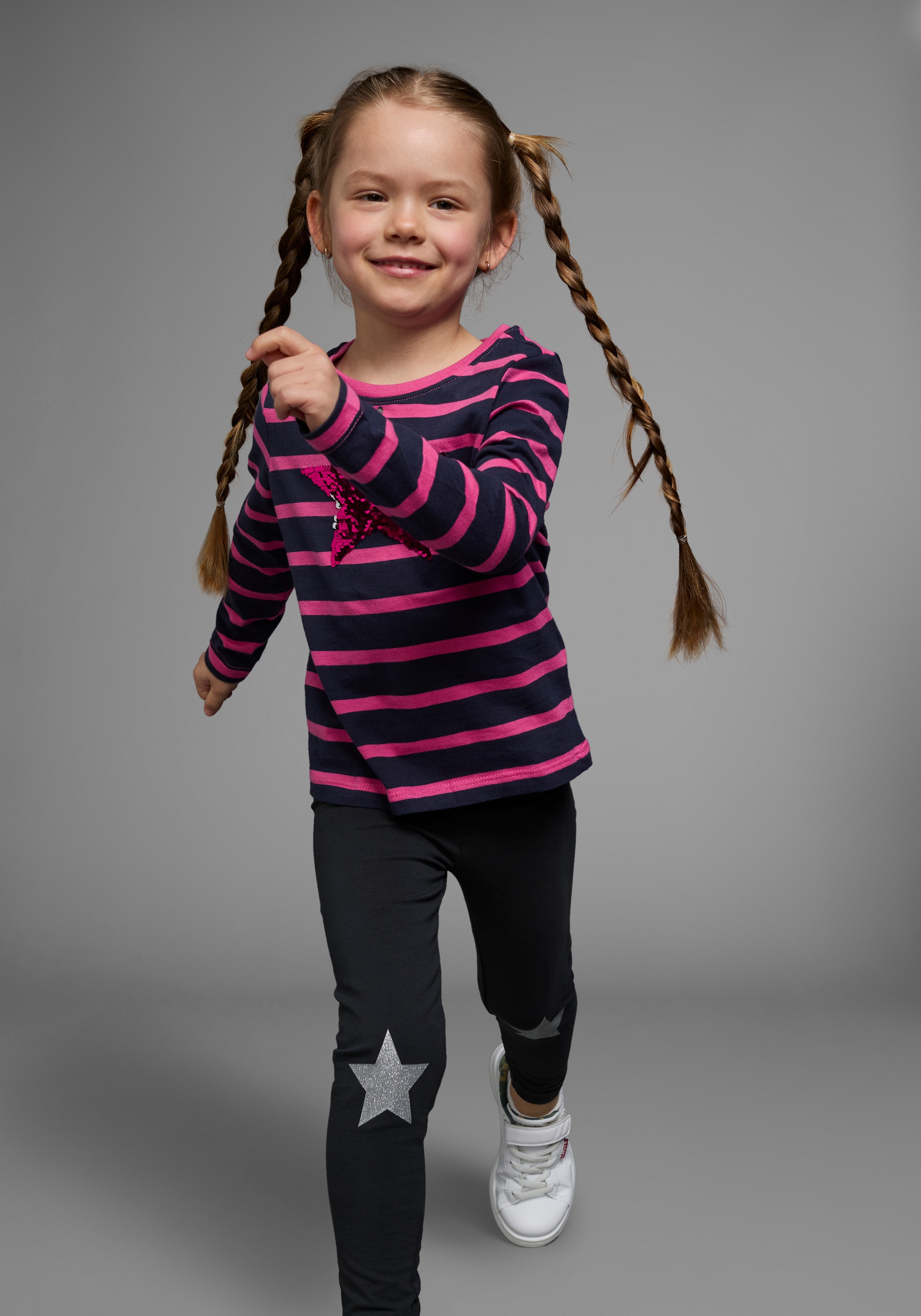 KIDSWORLD Leggings »2er Pack Leggings, mit Sternen-Print«  mit Glitzerdruck