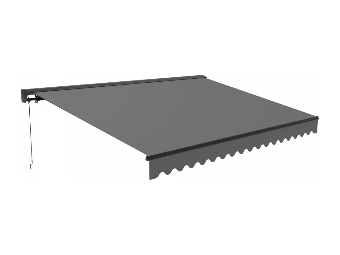 Store banne semi-intgral 3x2,5m en aluminium gris