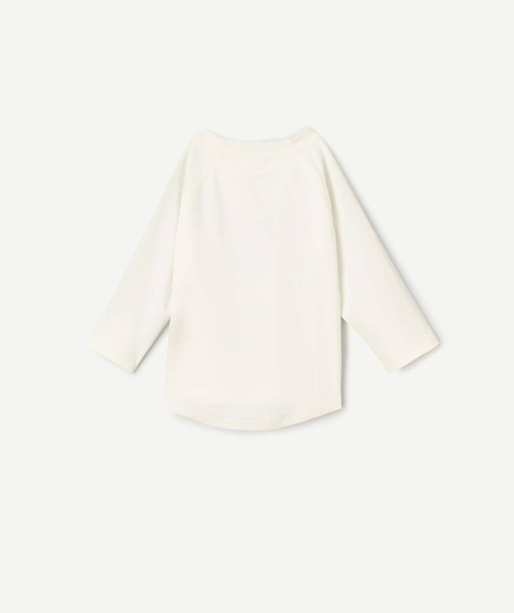 LASSIGT-SHIRT MANCHES LONGUES BÉBÉ FILLE ANTI-UV ÉCRU AVEC MOTIF LUNES
