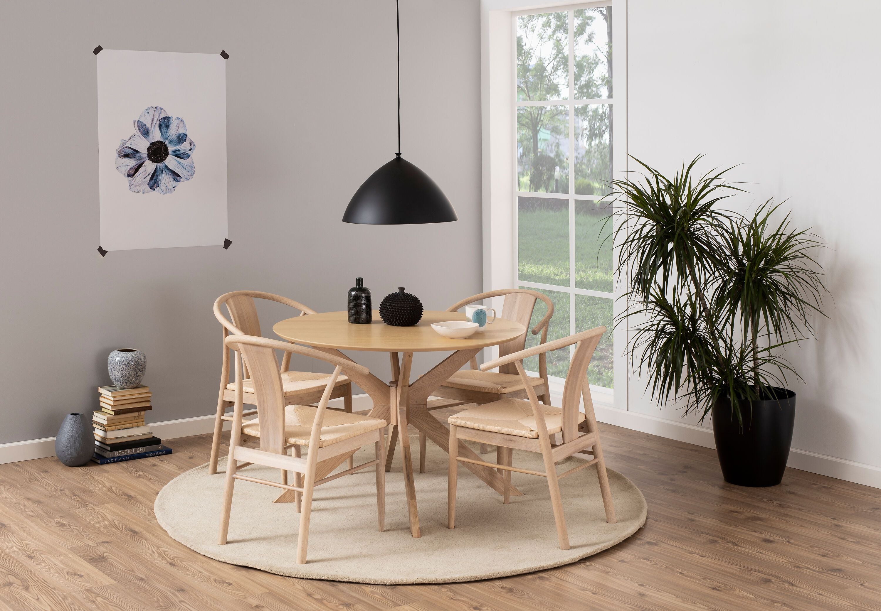 ELIRA Tisch - Eiche weiss / H: 75.0 cm