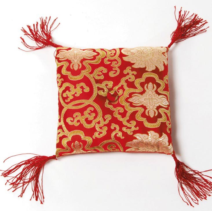 Klangschalenkissen, rot/gold, L 16 cm, B 16 cm, H 6 cm günstig bestellen
