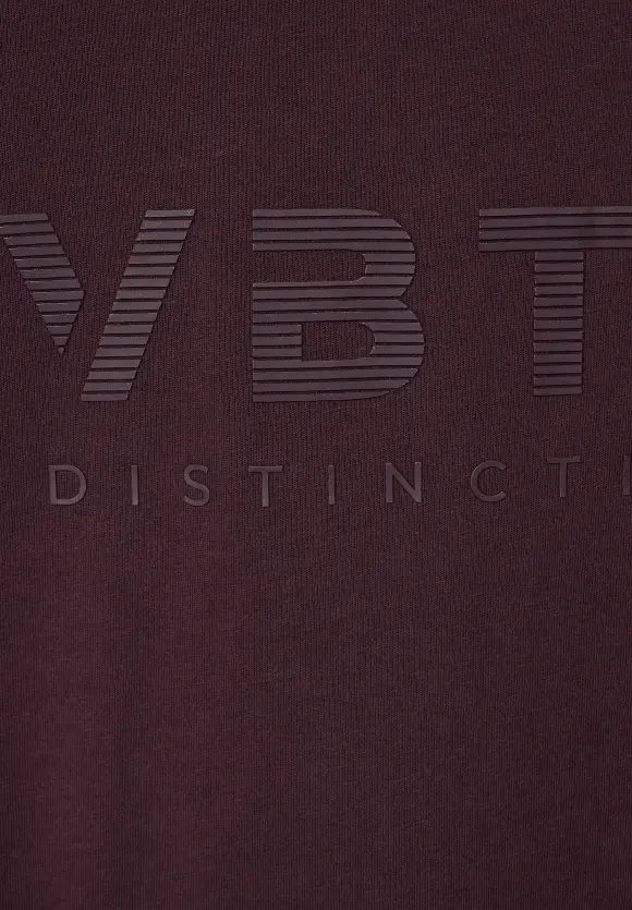 Kurzarmshirt mit Wording - ink red