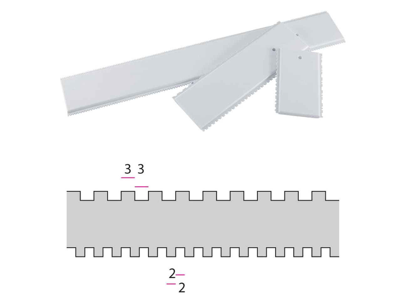 Peigne à décor - rayures fines - Long 34 cm - Martellato