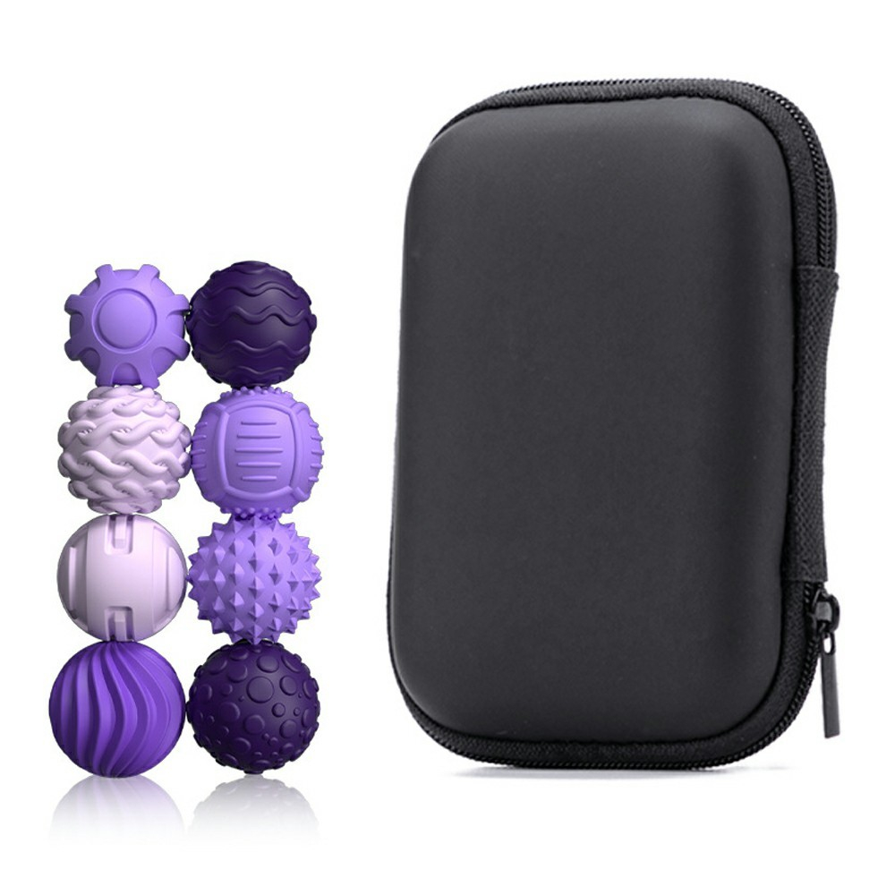 (8er Set) Magnetische Silikon Fingertrainer Muskeltrainer Handtrainer inkl. Aufbewahrungstasche - Lila
