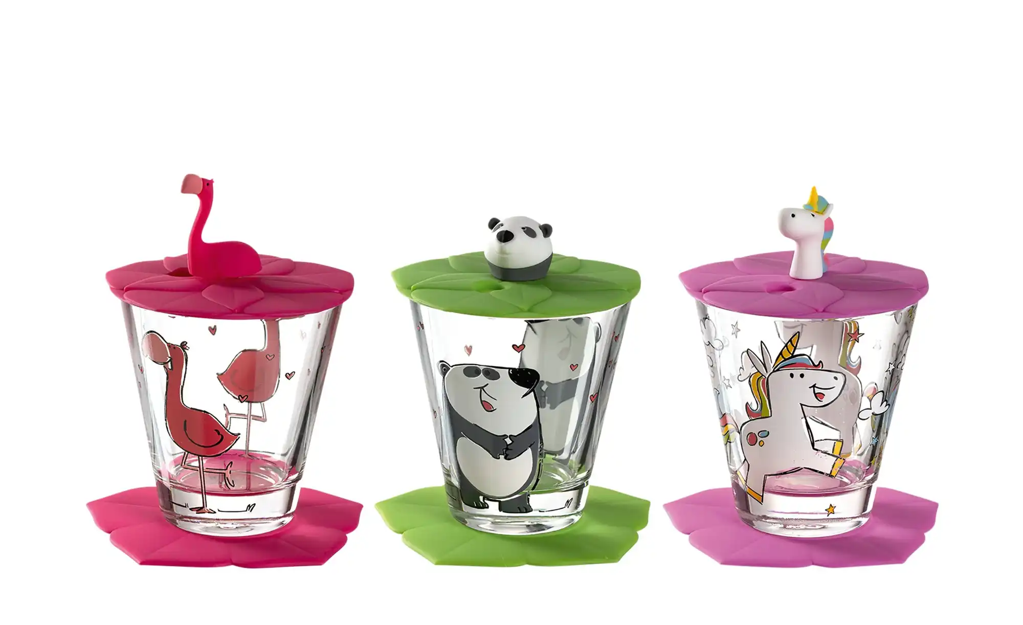 LEONARDO Kinder Trink - Set 9-tlg. Flamingo /Einhorn / Panda Bambini