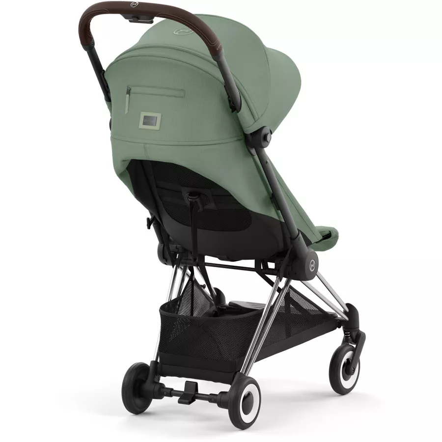 cybex PLATINUM Buggy Coya Chrome Dark Brown Leaf Green inklusive Babyschale Cloud T I-Size Plus Leaf Green  und Adapter