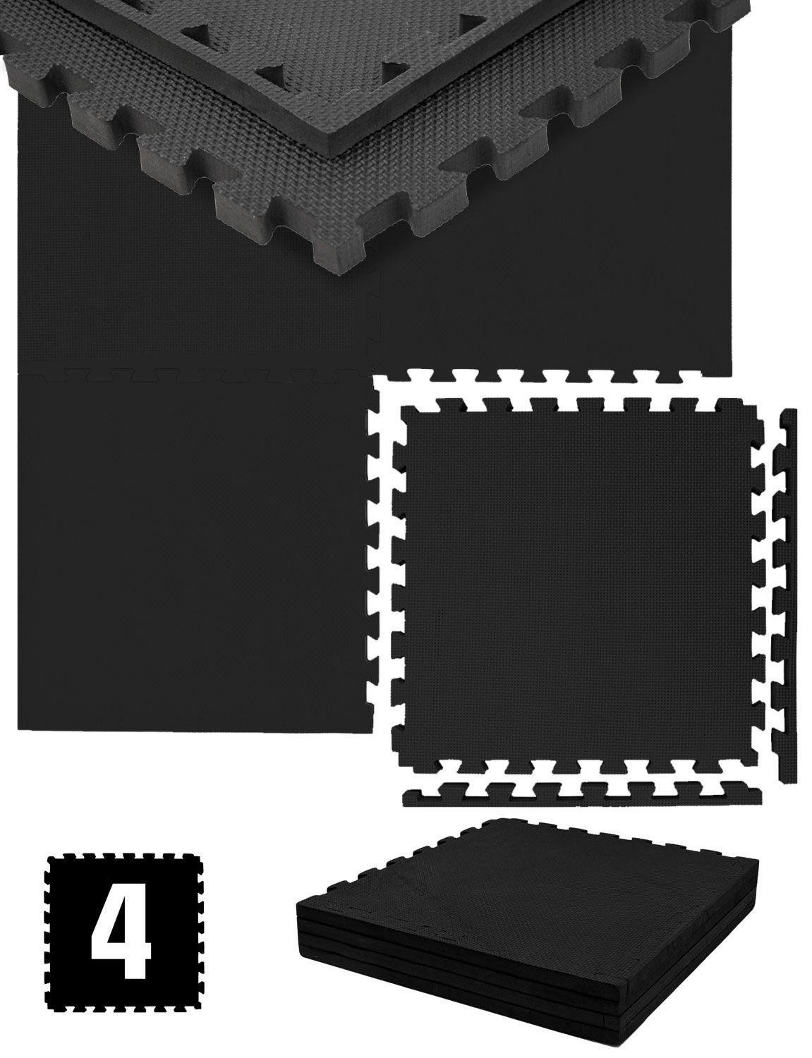 eyepower Bodenschutz-Fitnessmatte 50x50x2 cm 4er Set