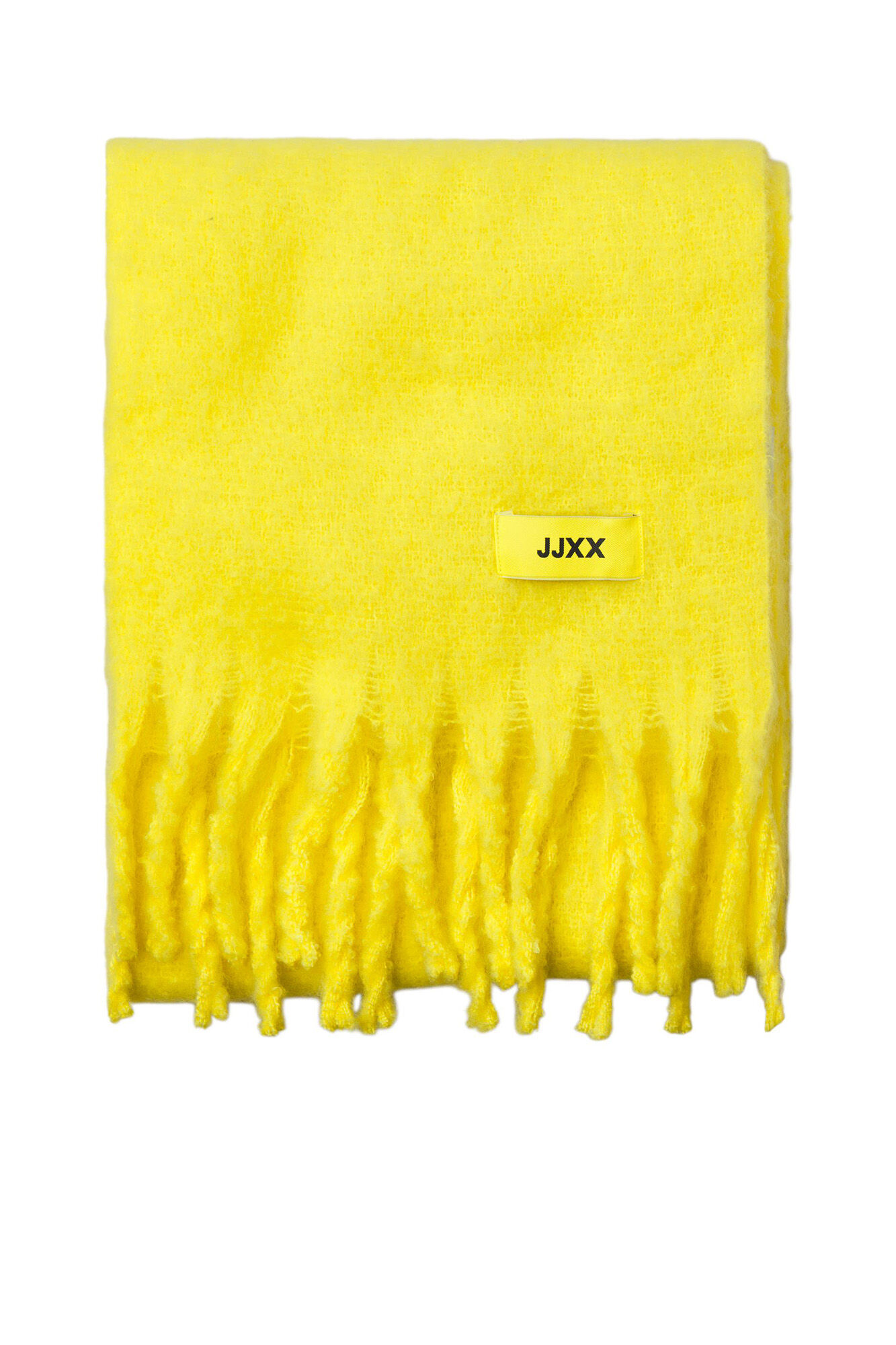 Lenço maxi amarelo com franjas