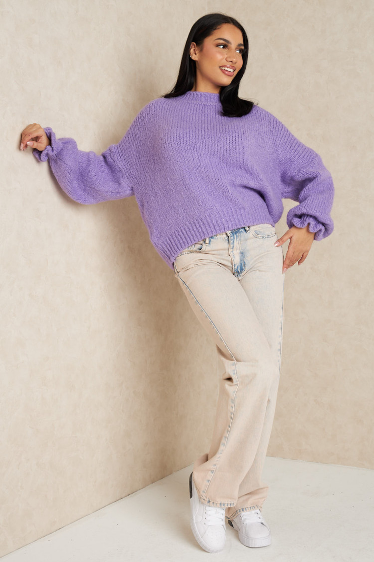 Pull en laine violet