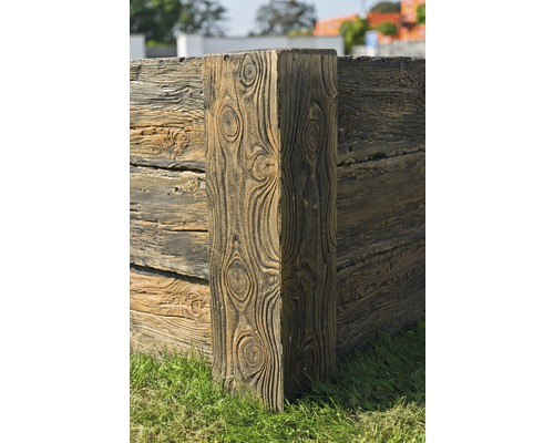 Betonnen verhoogde tuinbak Cube antiek donkerbruin met voorgemonteerde draad 120 x 120 x 69 cm