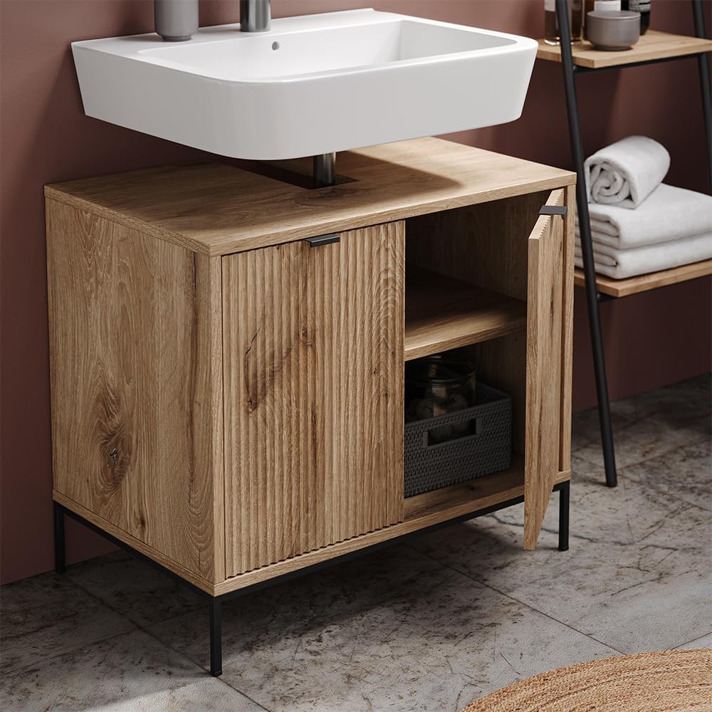 Vicco Waschtischunterschrank Eliza, Viking Oak, 70 x 63 cm mit 2 Türen