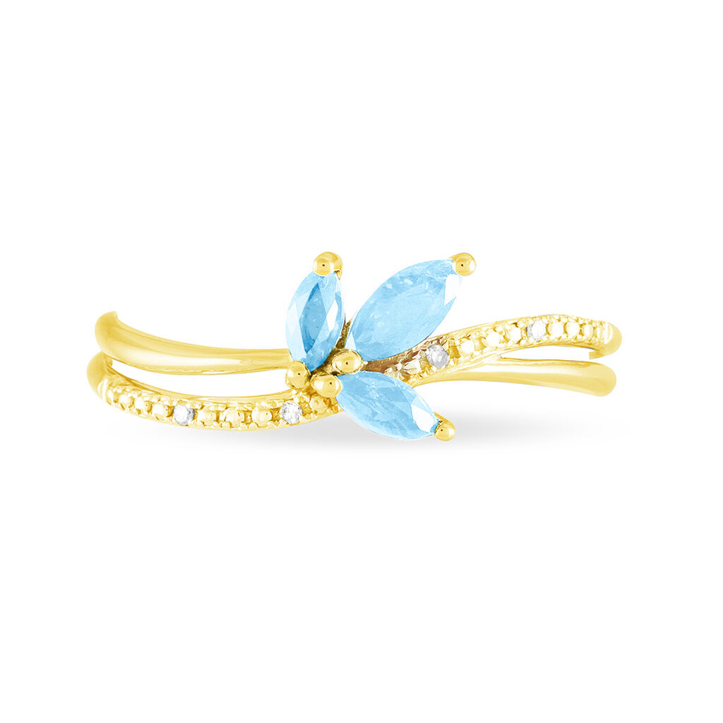 Bague Angie Or Jaune Topaze Et Diamant