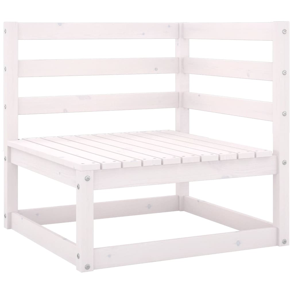 Salon de jardin meuble d'extérieur ensemble de mobilier 4 pièces blanc bois de pin massif