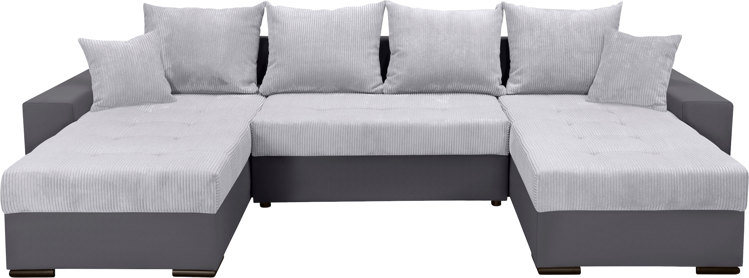 COLLECTION AB Wohnlandschaft »Josy XL U-Form, B: 313 cm in Cord, Cord-Mix« mit Bettfunktion, Bettkasten & 2 Zierkissen, Federkern