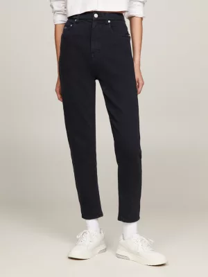 Calça jeans slim de cintura ultra alta para mães
