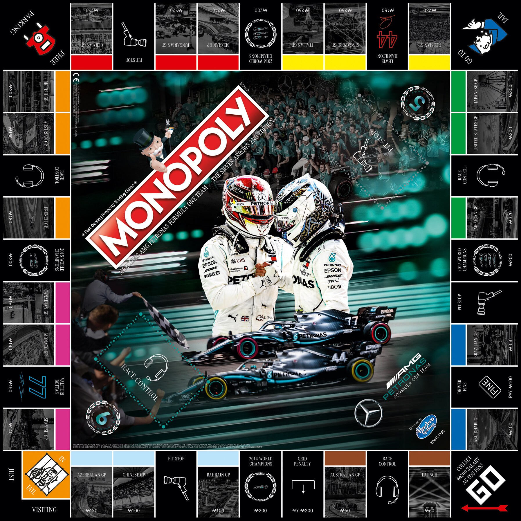 Monopoly Mercedes F1 AMG Petronas Brettspiel Gesellschaftsspiel Boardgame
