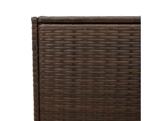 Boîte de rangement de jardin marron 283L résine tressée