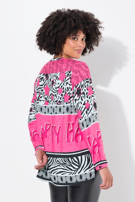 Bluse, A-Linie, Happy Mustermix, Langarm