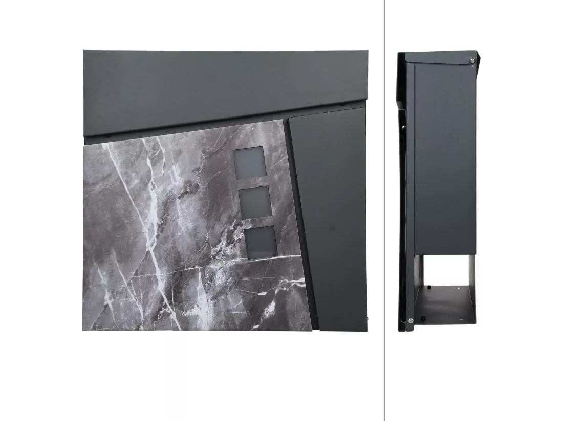 Boîte aux lettres murale moderne anthracite design marbre noir ML-DESIGN