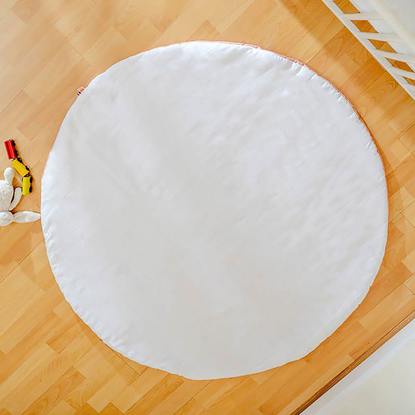 Papate Tapis d'Eveil Havane en Coton Bio blanc - 115x115 cm