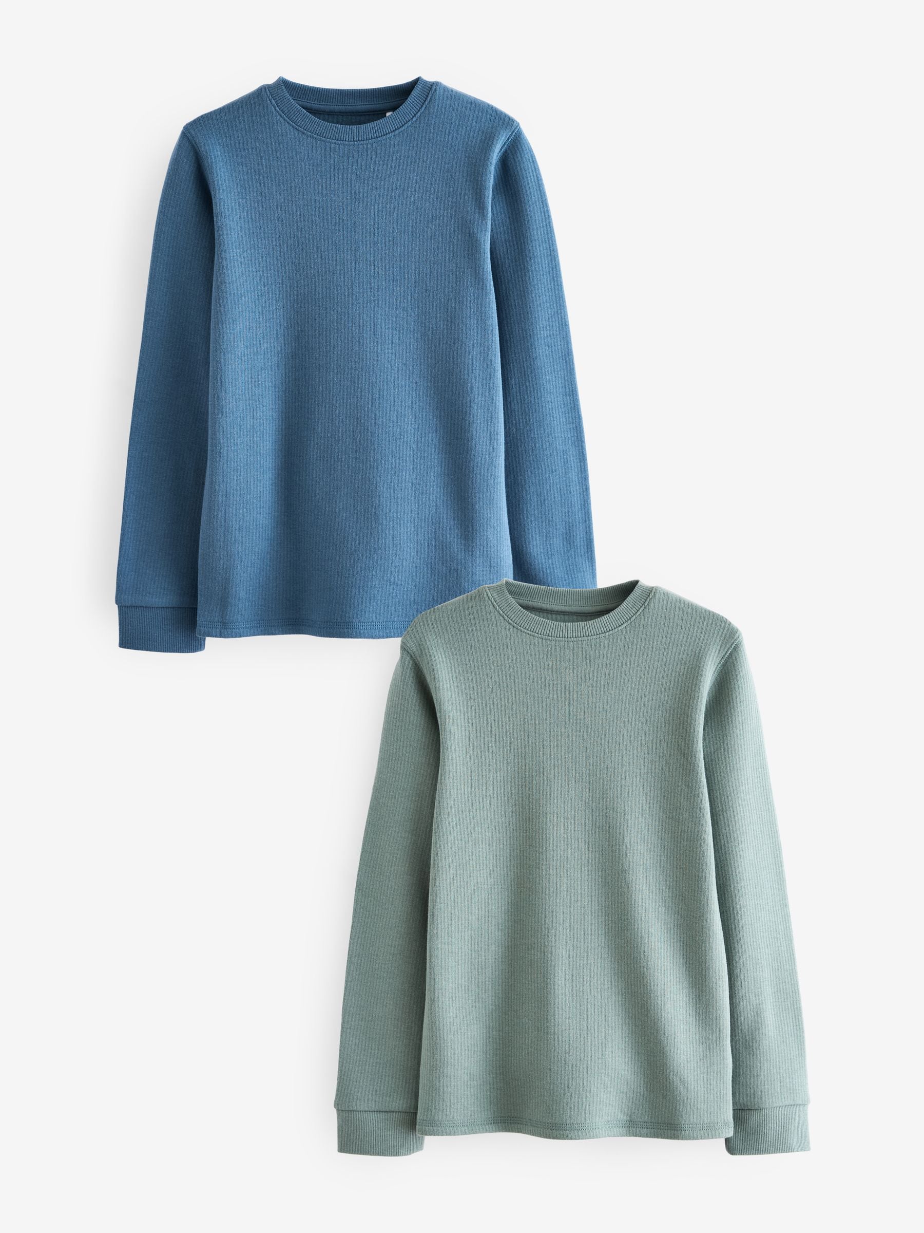 Blauw/blauwgroen - 2 -pack thermische tops met lange mouwen (2-16jr)