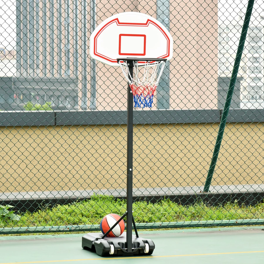 HOMCOM Kinder Basketballkorb mit Ständer schwarz, weiß, rot