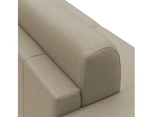 DIVANI.STORE - Canapé lit chris en tissu imperméable beige 3 places maxi