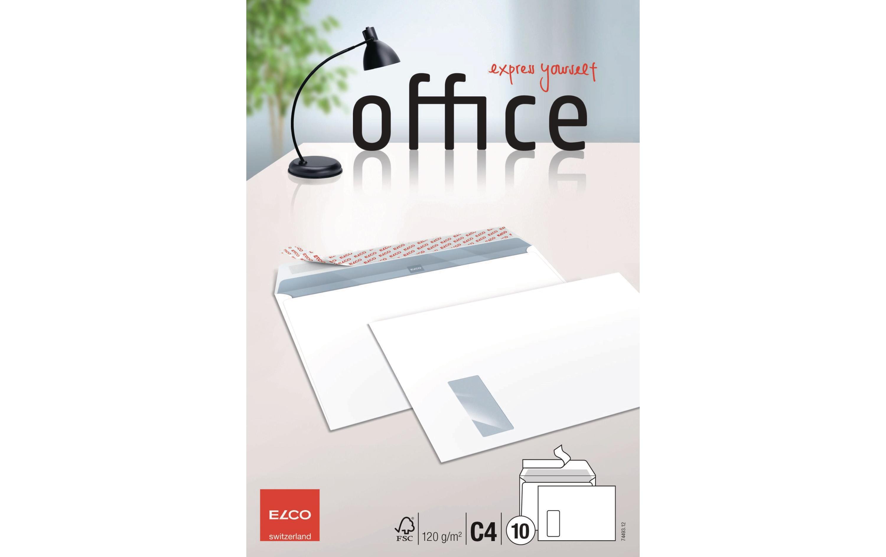 Couvert Office C4 mit Fenster links, 10 StückBriefumschlag C4