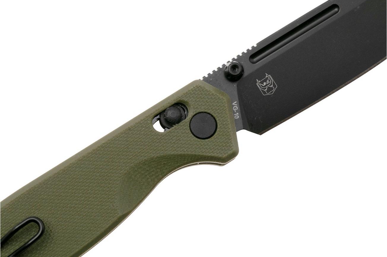 Real Steel Huginn Compact 7653GB, Black PVD VG-10, OD-Green G10 zakmes, Ivan Braginets design