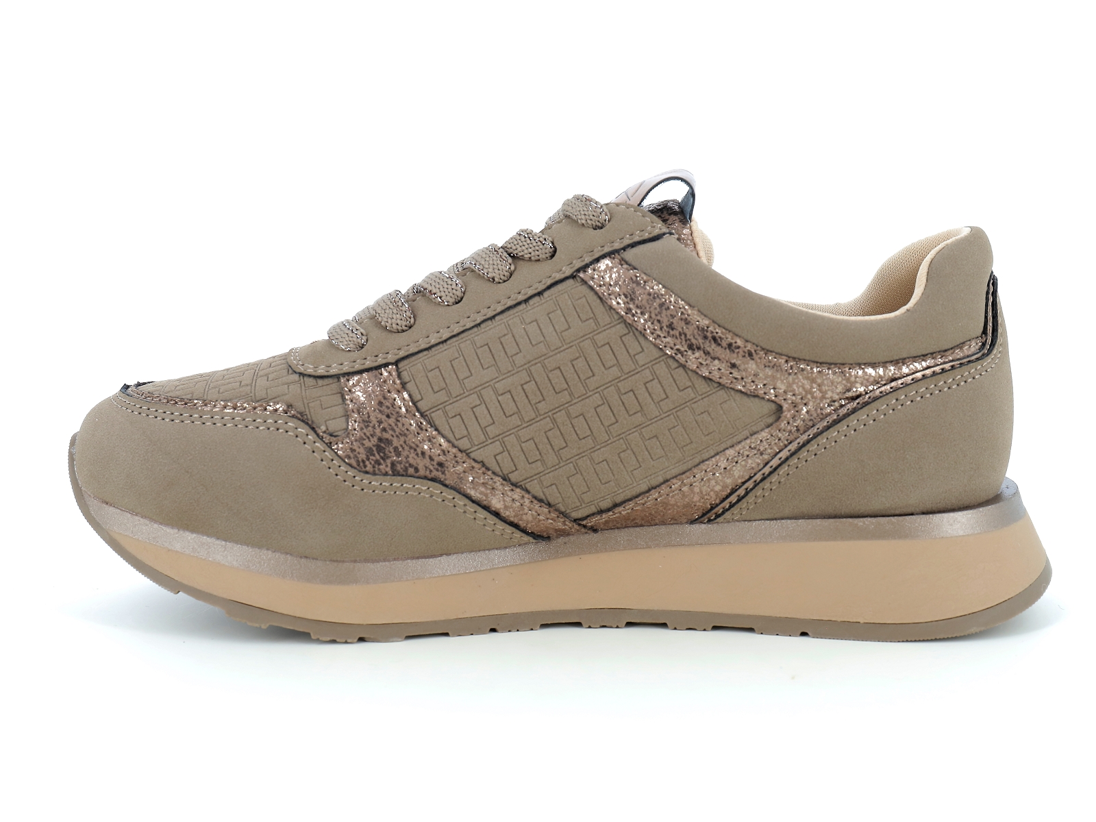 Tamaris-23603 Matières combinées Velours Taupe