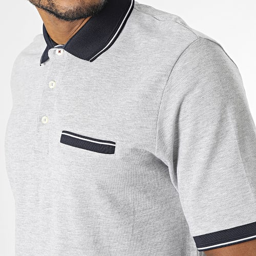 Polo Manches Courtes Luvance Gris Chiné