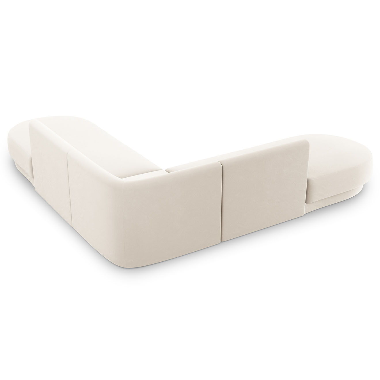 Micadoni Limited Edition Canapé d'angle symétrique En Velours Miley 5 Places beige clair - 220x220x74 cm