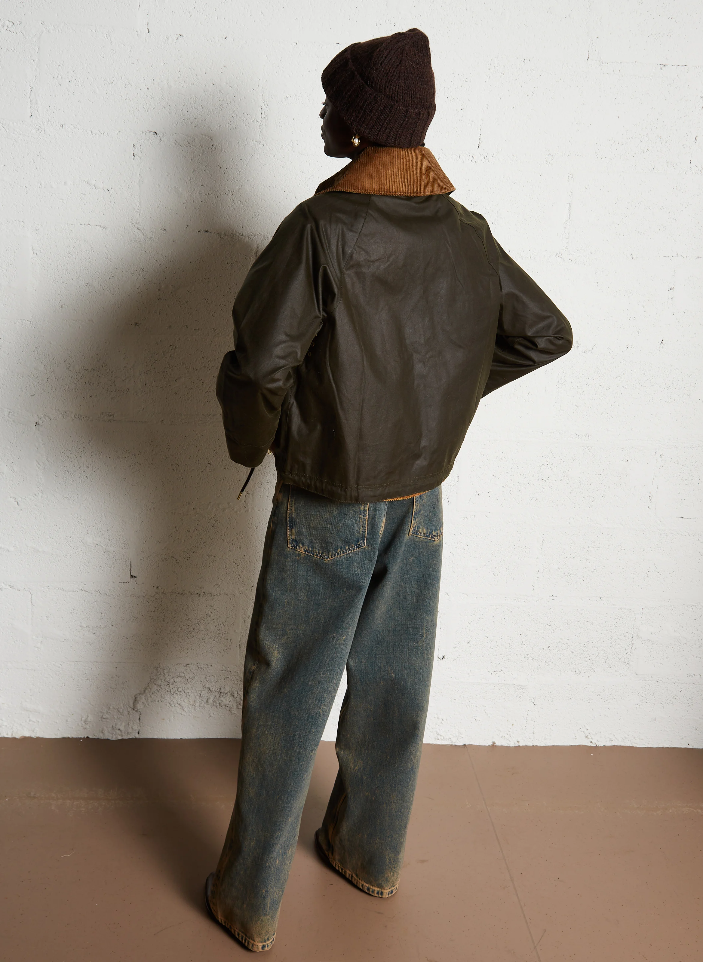 BEAULY - Blouson col classique droit en coton | Kaki