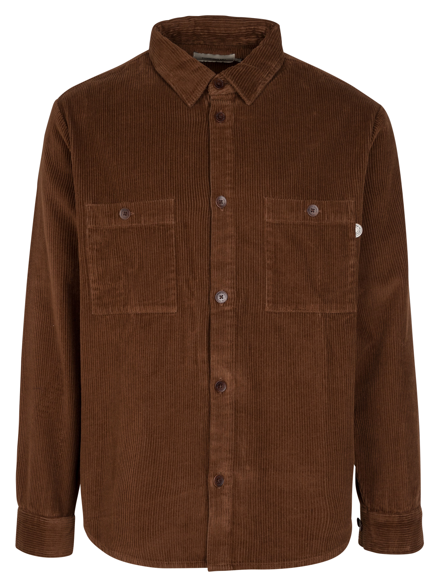 BES - Surchemise droite col classique en coton biologique | Marron