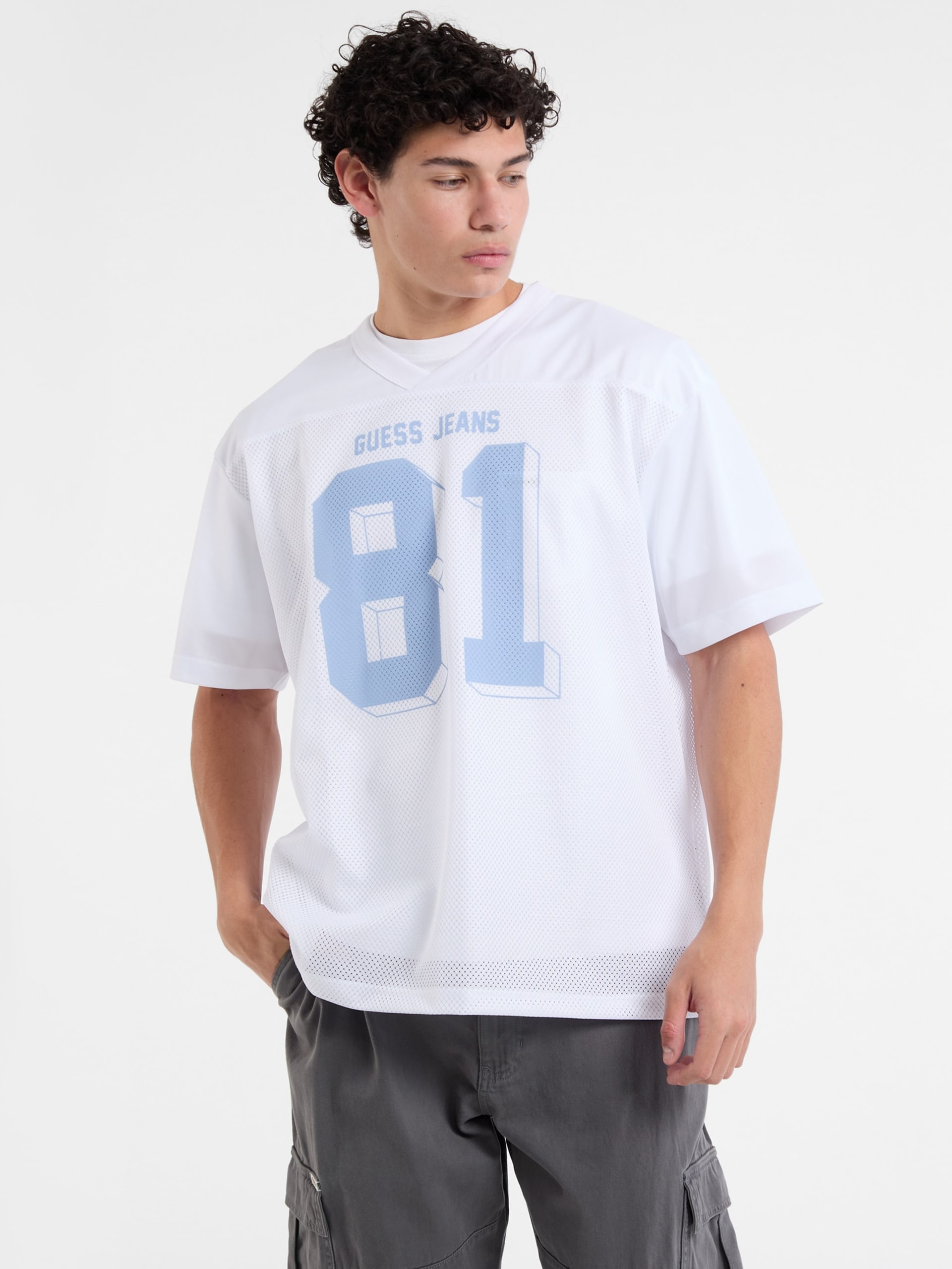 Camiseta de malha com decote em V 81