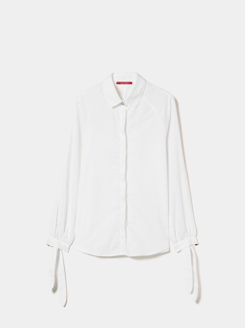 Camisa de popelina com fita