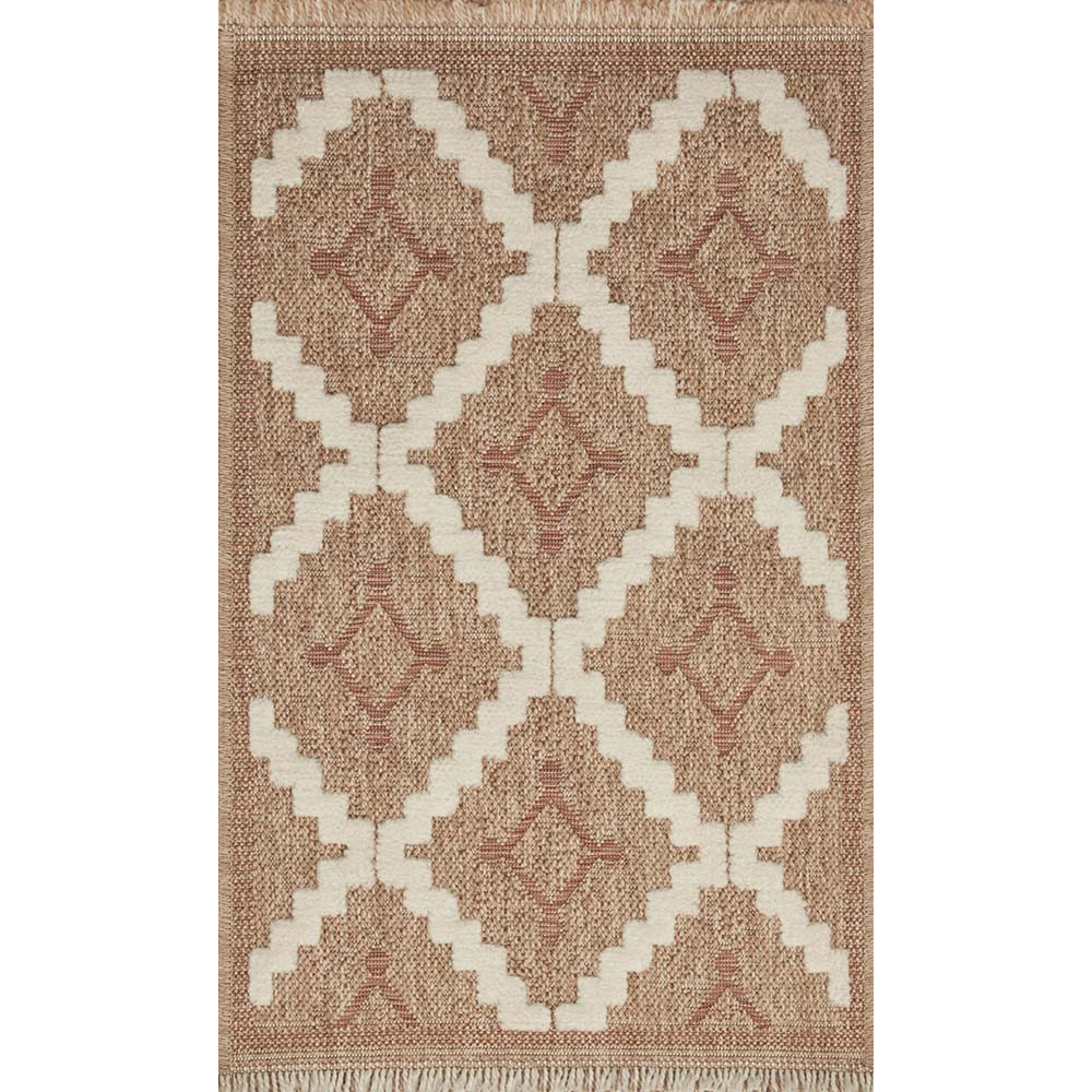 Tapis intérieur extérieur aspect jute terracota tulum 9041 170 x 120 cm