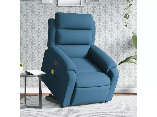 Fauteuil massant inclinable Bleu Velours