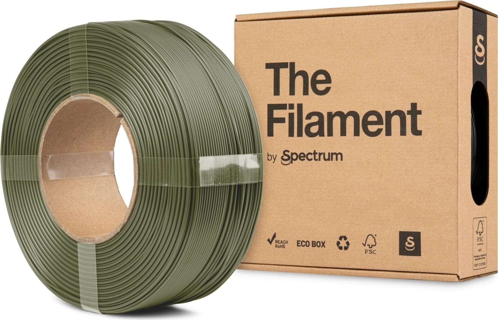 The Filament  Refill PLA Matte Camo Green, 1,75 mm / 1000 g    Mattes PLA ohne Spule für funktionale & dekorative Anwendungen in Camo Green