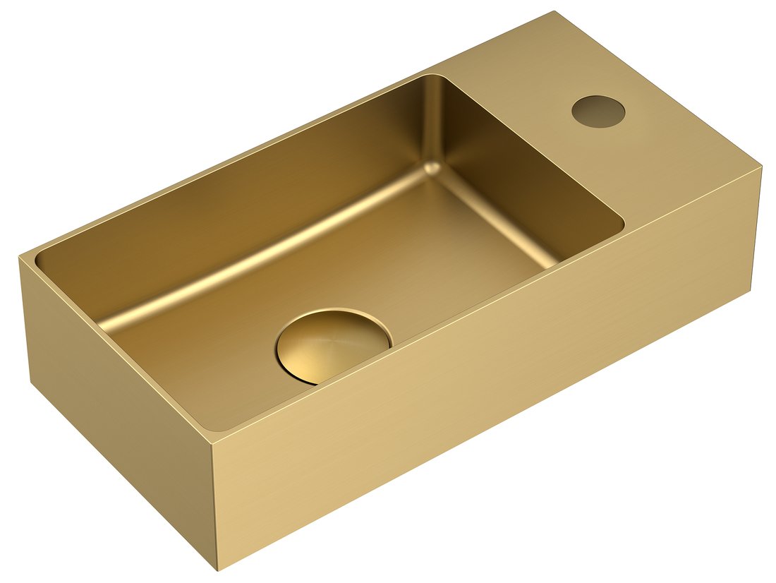 Sapho Aurum fontein met kraangat 36x18cm goud mat