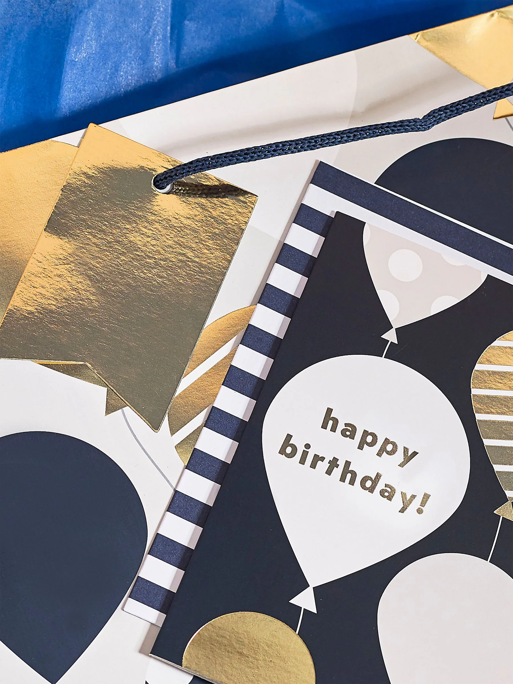 Cadeautas en kaartset met ballonnenprint