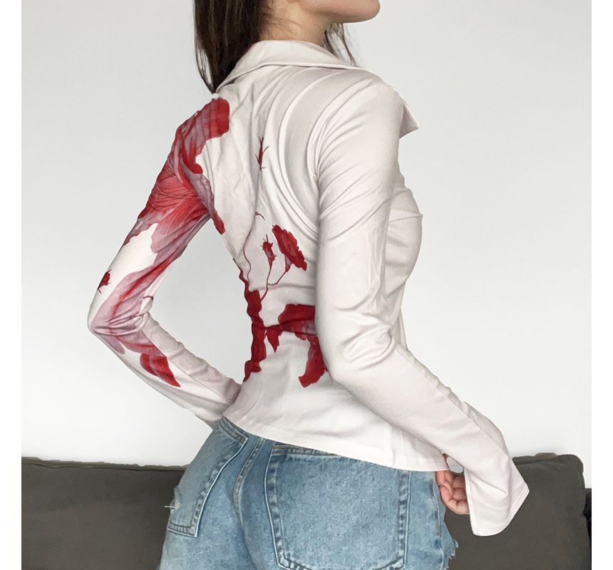 Honet - Slim fit overhemd met lange mouwen en print