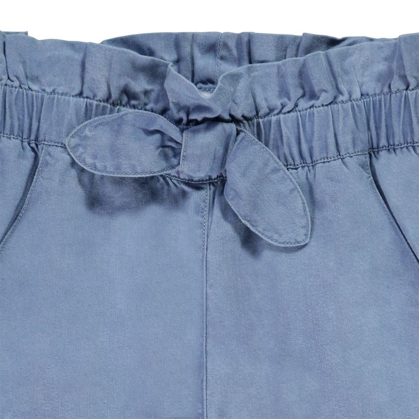 Pantalon large coupe paper bag pour fille - Bleu